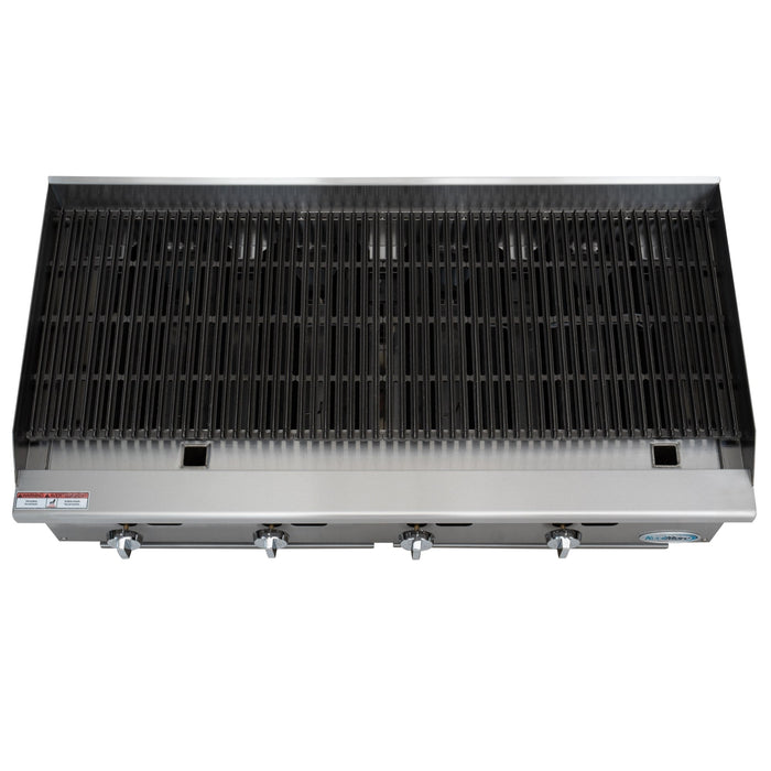 48 in. Commercial 4-Burner Natural Gas Charbroiler with 120,000 BTU in Stainless-Steel KM-GCB4-48M)