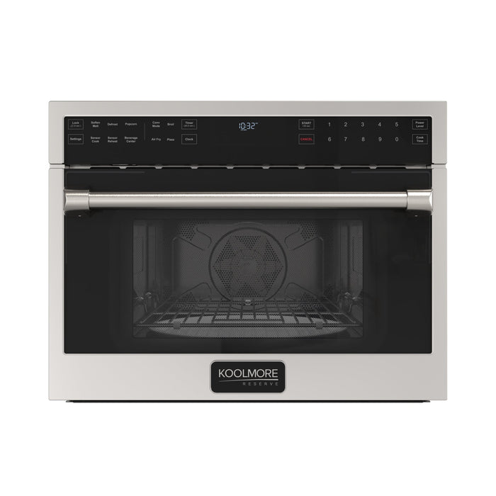 KoolMore Reserve 24 in. Built-In Microwave Convection Oven with Air Fry, 3-in-1 Combo, Sensor Cook, Soft-Close Door, 1.6 cu. ft. in Stainless Steel (KM-CWO24-AFSS)