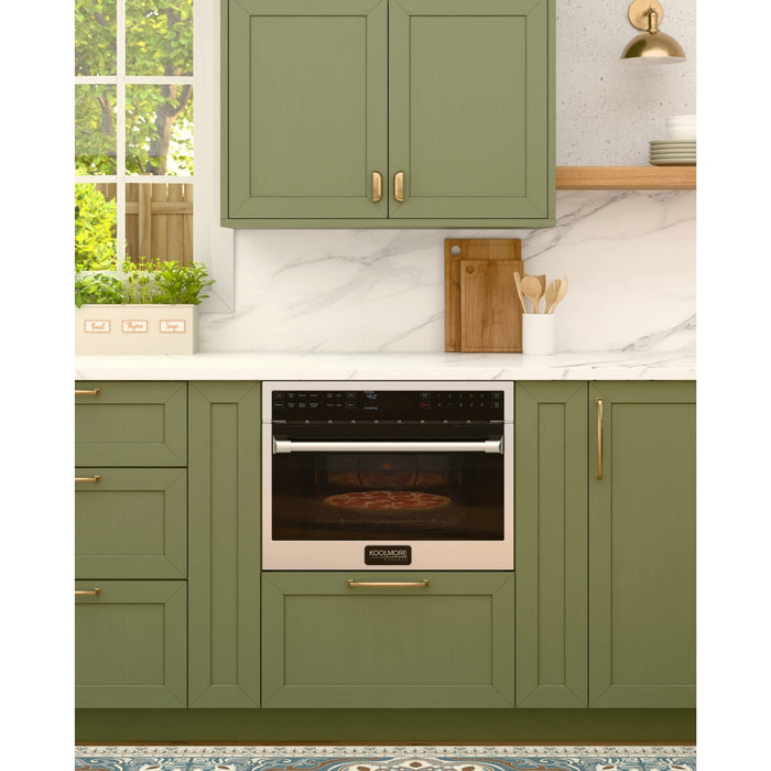 KoolMore Reserve 24 in. Built-In Microwave Convection Oven with Air Fry, 3-in-1 Combo, Sensor Cook, Soft-Close Door, 1.6 cu. ft. in Stainless Steel (KM-CWO24-AFSS)