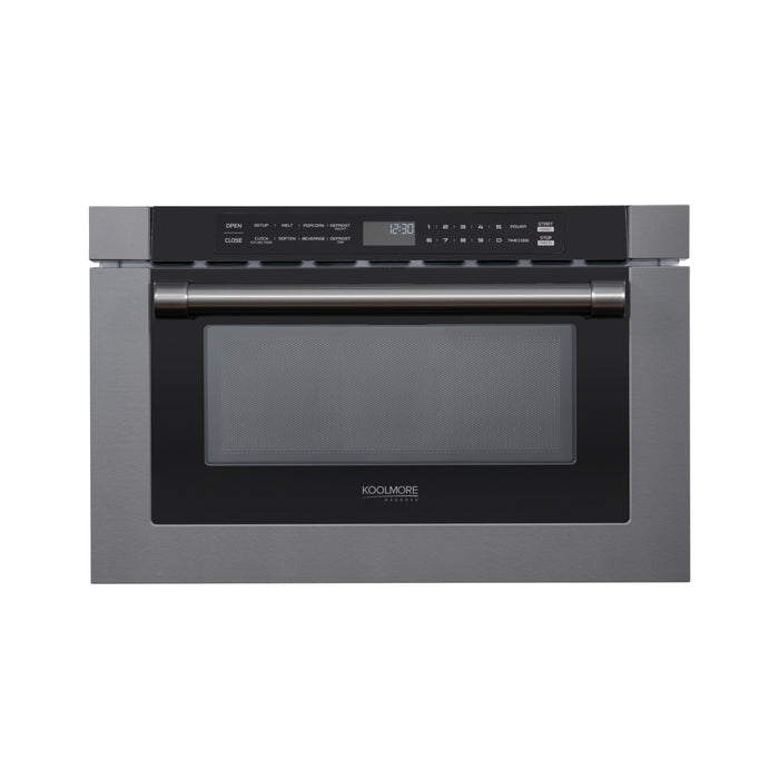 KoolMore Reserve 24 in. Microwave Drawer – 1.2 cu. ft., Black Stainless (KM-MD-1BSS)