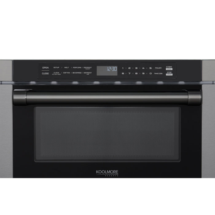 KoolMore Reserve 24 in. Microwave Drawer – 1.2 cu. ft., Black Stainless (KM-MD-1BSS)