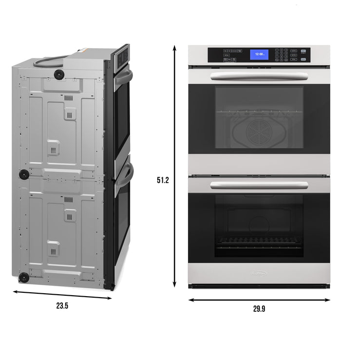 5 cu. ft. Stainless-Steel Premium Convection Double-Unit Wall Oven, KM-WO30D-SS.