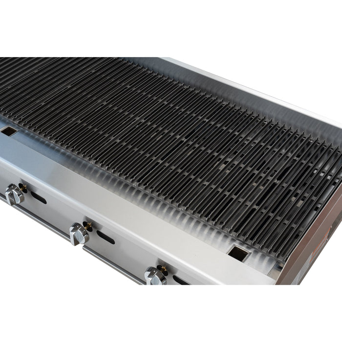 48 in. Commercial 4-Burner Natural Gas Charbroiler with 120,000 BTU in Stainless-Steel KM-GCB4-48M)