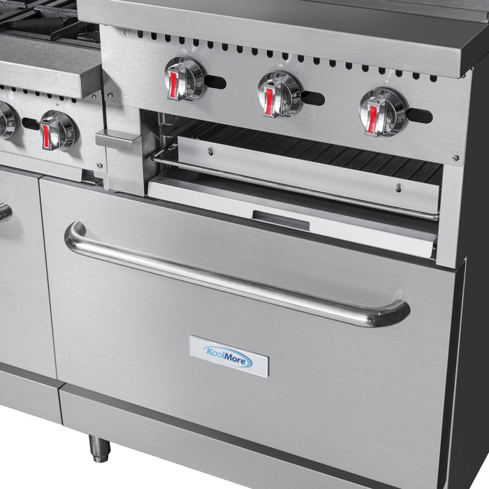 60 in. 6 Burner Commercial Natural Gas Range with 24 in. Griddle and Broiler (KM-CRGB60-NG)
