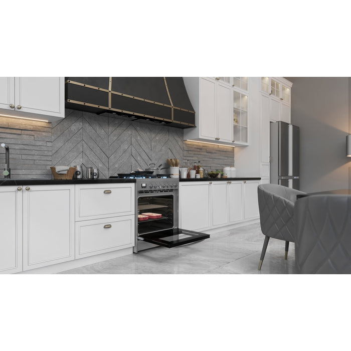 30 in. Stainless-Steel Professional Gas Range, KM-FR30G-SS.