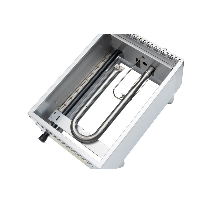 16 in. Commercial 1-Burner Natural Gas Charbroiler with 30,000 BTU in Stainless-Steel (KM-GCB1-18M)