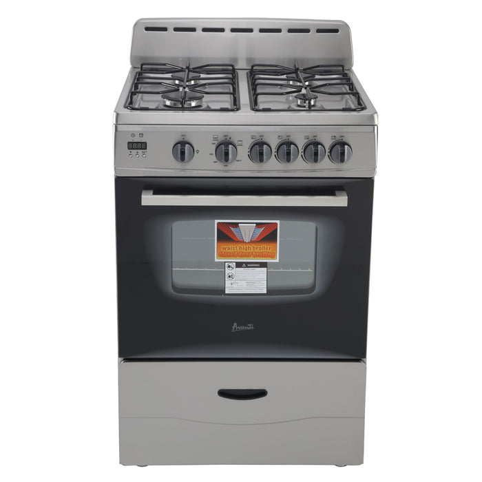 Avanti GR2416CSS – 24" Compact Gas Range Oven (Stainless Steel)