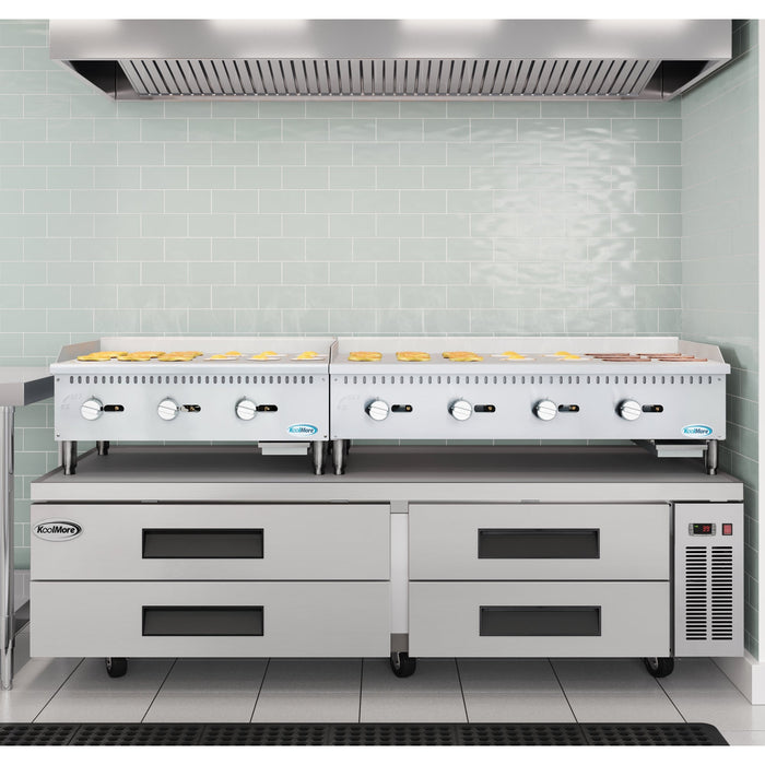 48 in. Natural Gas 4-Burner Griddle with 120,000 BTUs in Stainless-Steel (KM-GG4-48M)
