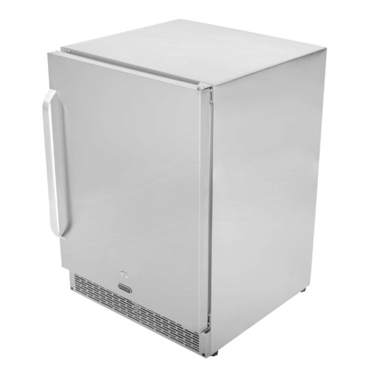 Whynter - 24 - inch Built-in Outdoor 5.3 cu.ft. Beverage Refrigerator Cooler Full Stainless Steel Exterior with Lock and Caster Wheels | BOR-53024-SSW