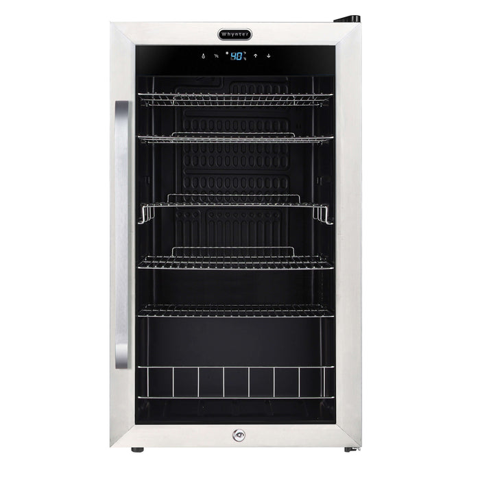 Whynter - Freestanding 121 can Beverage Refrigerator with Digital Control and Internal Fan | BR-1211DS