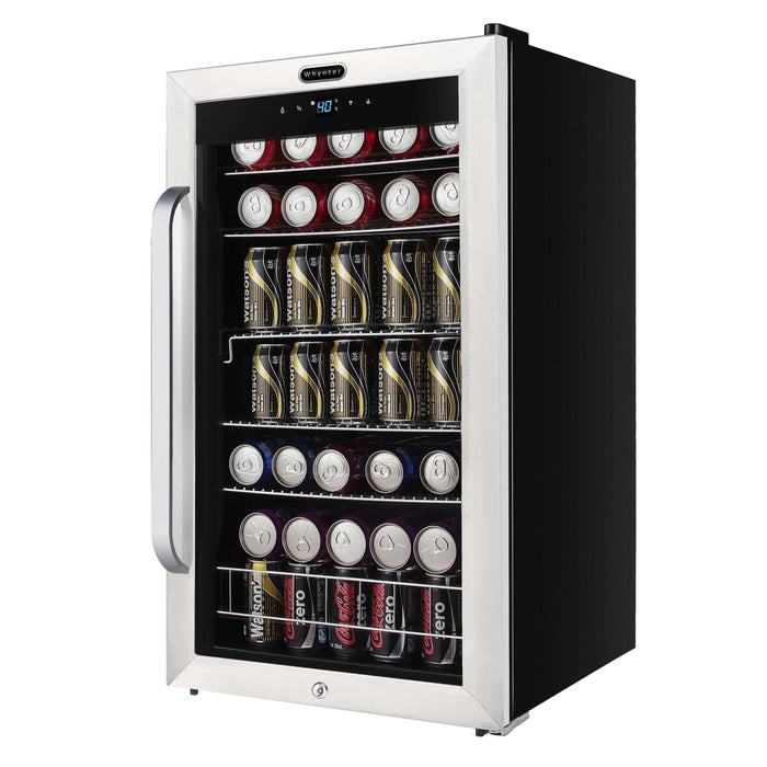 Whynter - Freestanding 121 can Beverage Refrigerator with Digital Control and Internal Fan | BR-1211DS