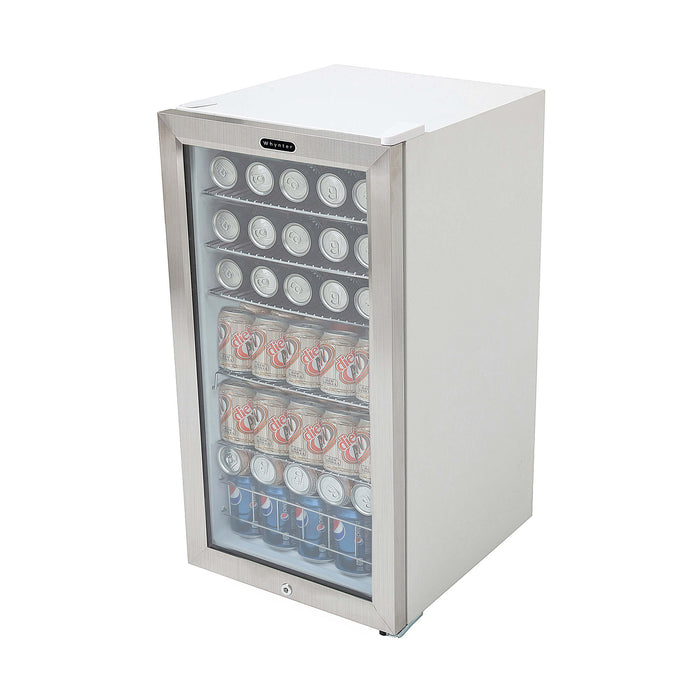 Whynter - Beverage Refrigerator With Lock - Stainless Steel 120 Can Capacity | BR-128WS