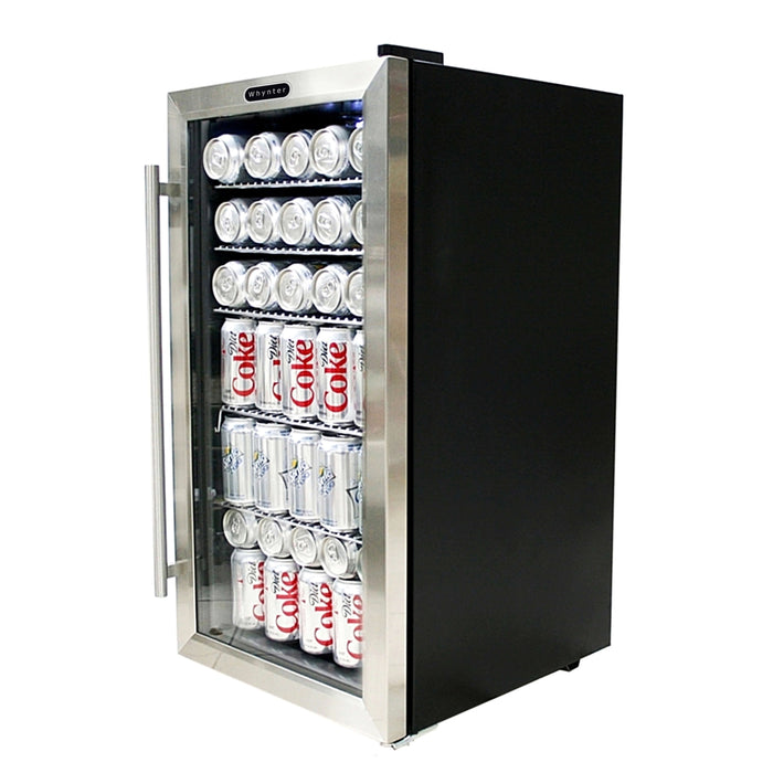 Whynter - Beverage Refrigerator - Stainless Steel with internal fan | BR-130SB