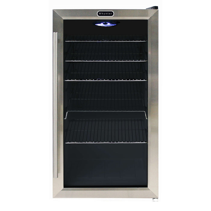 Whynter - Beverage Refrigerator - Stainless Steel with internal fan | BR-130SB