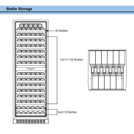 Whynter - 164 Bottle Built-in Stainless Steel Dual Zone Compressor Wine Refrigerator | BWR-1642DZ