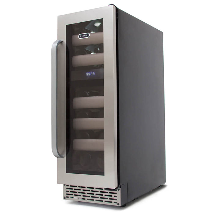 Whynter - Elite 17 Bottle Seamless Stainless Steel Door Dual Zone Built-in Wine Refrigerator | BWR-171DS