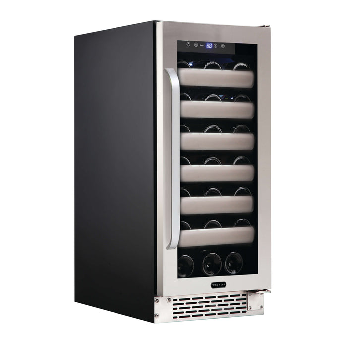 Whynter - Elite 33 Bottle Seamless Stainless Steel Door Single Zone Built-in Wine Refrigerator | BWR-331SL