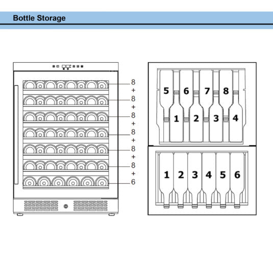Whynter -  Elite Spectrum Lightshow 54 Bottle Stainless Steel 24 inch Built-in Wine Refrigerator | BWR-545XS