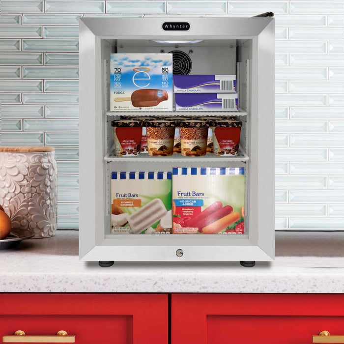 Whynter - Countertop Reach In 1.8 cu ft Display Glass Door Freezer | CDF-177SB