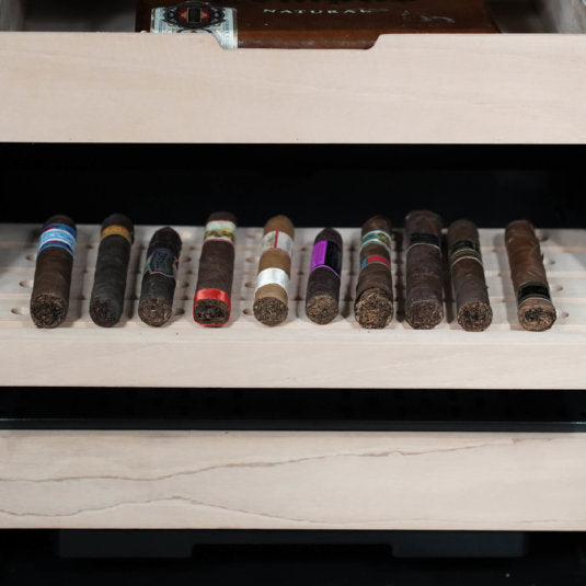 Whynter - 4.2 cu.ft. Cigar Cabinet Cooler and Humidor with Humidity Temperature Control and Spanish Cedar Shelves | CHC-421HC