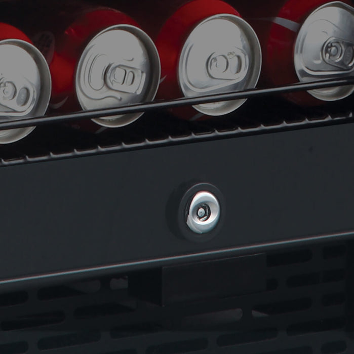 Whynter - Built-in Black Glass 80-can capacity 3.4 cu ft. Beverage Refrigerator | BBR-801BG