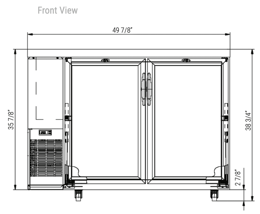 Dukers Back Bar Beverage Cooler