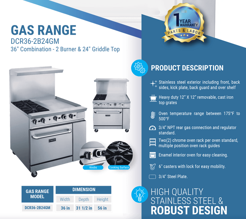 Dukers Gas Oven Range