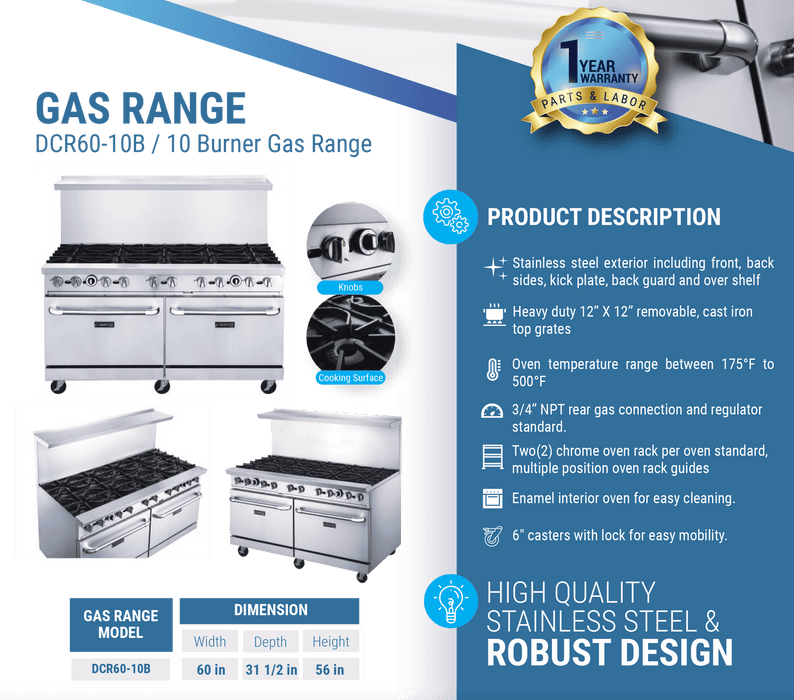 Dukers Gas Oven Range