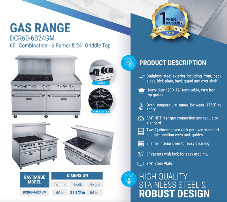 Dukers Gas Oven Range