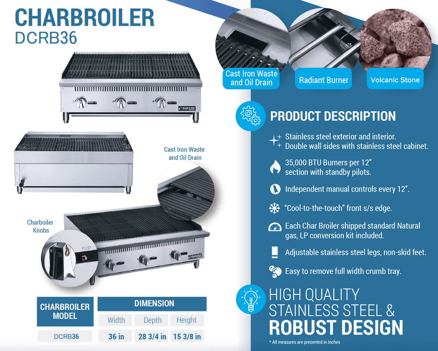 Dukers Countertop Charbroiler