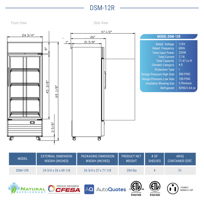 Dukers Merchandiser Refrigerator