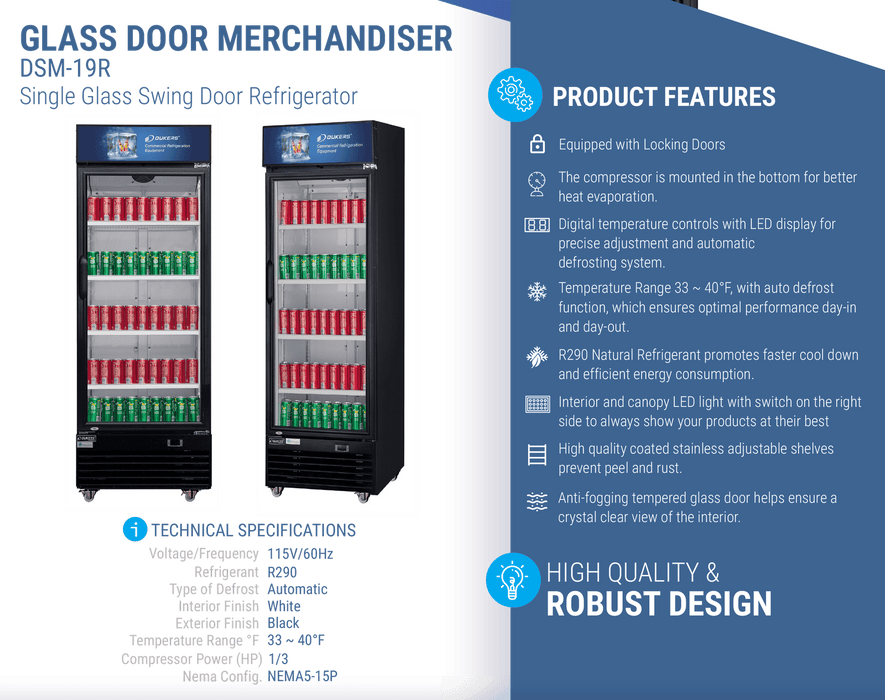 Dukers Merchandiser Refrigerator