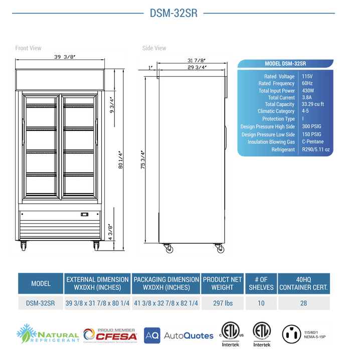 Dukers Merchandiser Refrigerator