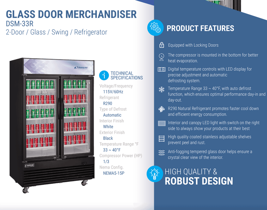 Dukers Merchandiser Refrigerator