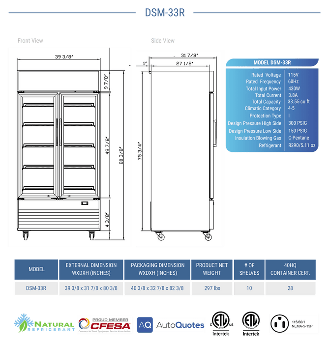 Dukers Merchandiser Refrigerator
