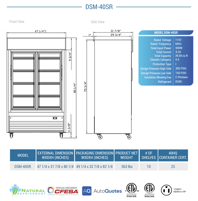 Dukers Merchandiser Refrigerator