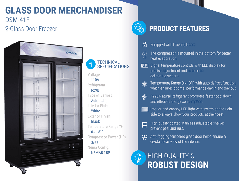 Dukers Freezer Merchandiser