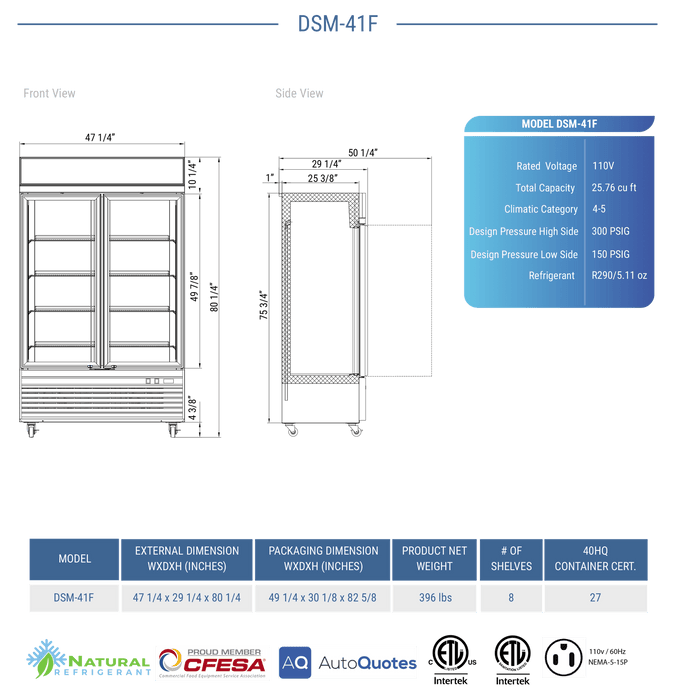 Dukers Freezer Merchandiser