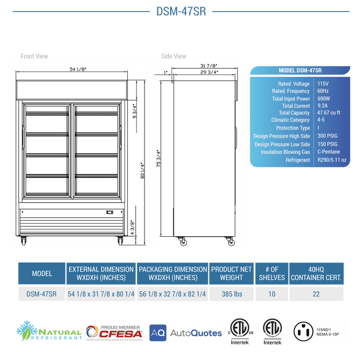 Dukers Merchandiser Refrigerator
