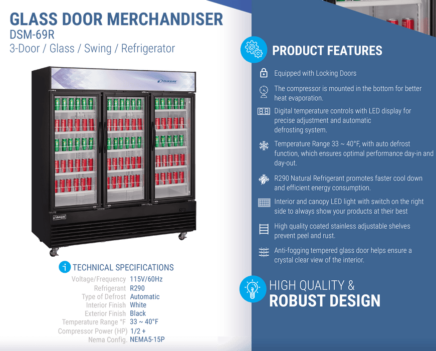 Dukers Merchandiser Refrigerator