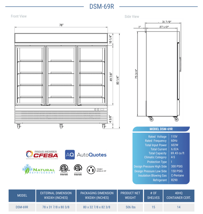 Dukers Merchandiser Refrigerator