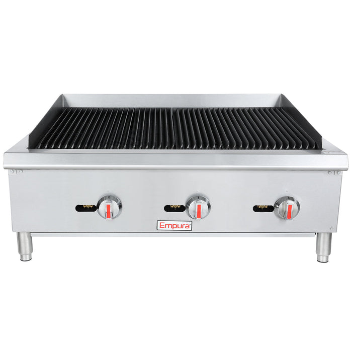 36" Gas Countertop Radiant Commercial Charbroiler - 90,000 BTU