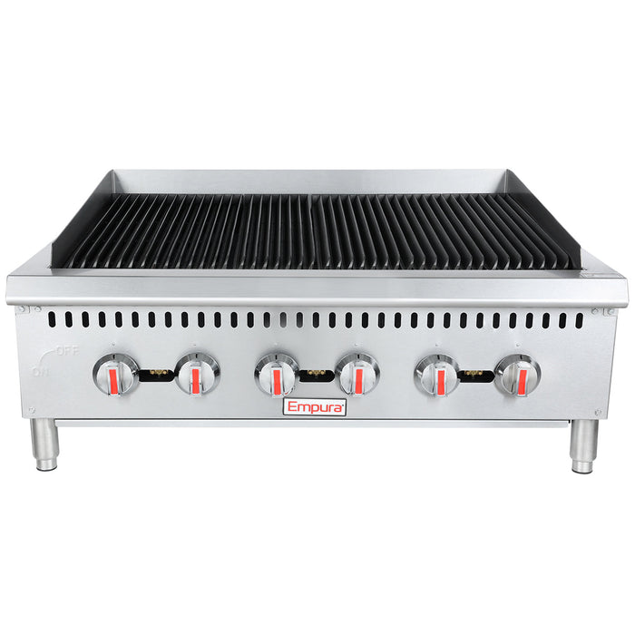 36" Gas Countertop Heavy Duty Radiant Commercial Charbroiler - 120,000 BTU