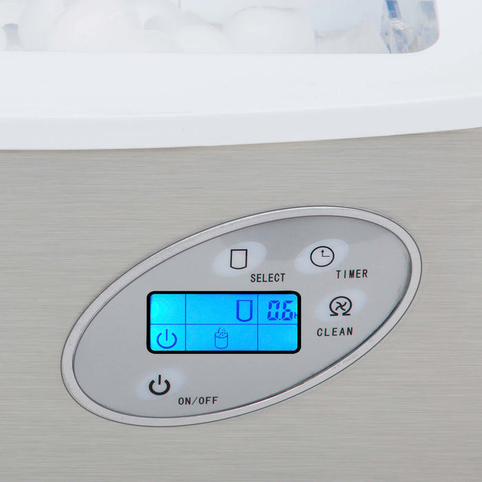 Whynter - Portable Ice Maker with 49lb Capacity Stainless Steel with Water Connection | IMC-491DC