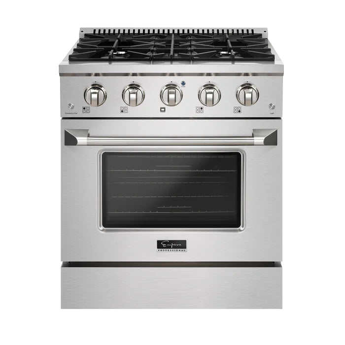 Empava EMPV-30GR07 30" Slide-In Natural Gas Range - 4.2 cu.ft Single Oven with 4 Burners