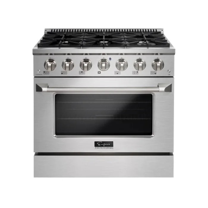 Empava EMPV-36GR08 36" Slide-In Natural Gas Range - 5.2 cu.ft Single Oven with 6 Burners