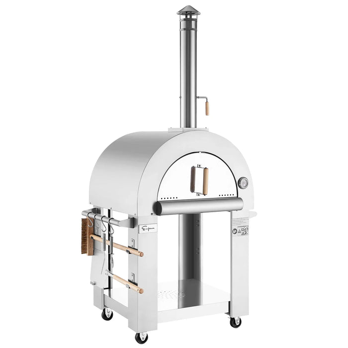 Empava EMPV-PG01 Outdoor Wood Fired Pizza Oven - Stainless Steel with Thermometer