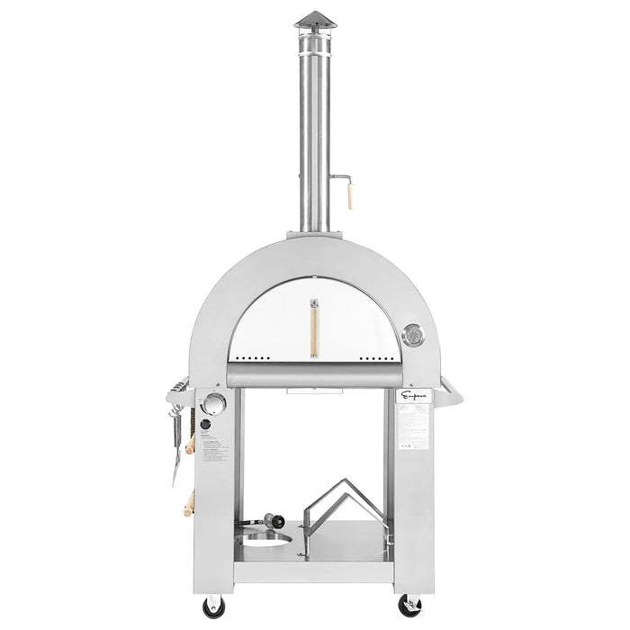 Empava EMPV-PG01 Outdoor Wood Fired Pizza Oven - Stainless Steel with Thermometer