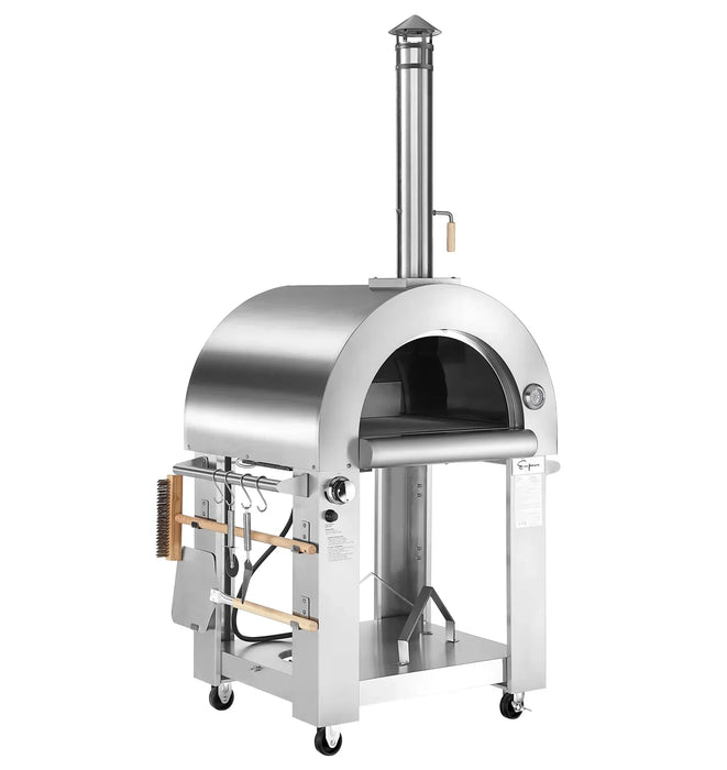 Empava EMPV-PG01 Outdoor Wood Fired Pizza Oven - Stainless Steel with Thermometer