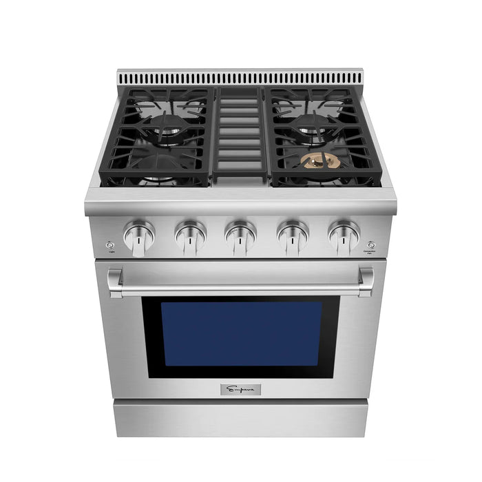 Empava EMPV-30GR03 30" Slide-In Natural Gas Range - 4.2 cu.ft with 4 Burners